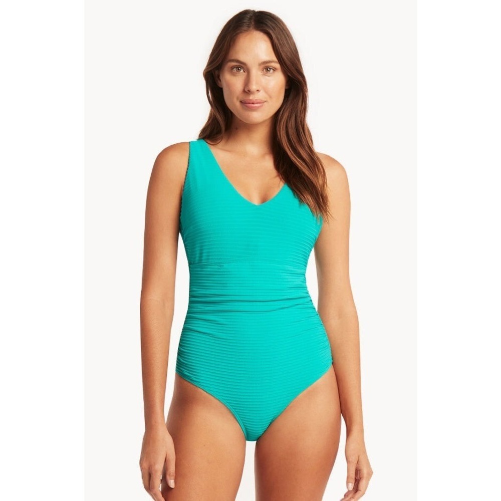 Sea Level Swim Spinnaker One Piece Swimsuit Sz 6 Fits Up To D/DD NEW Aqua‎